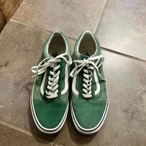 Vans Green and White Low-Top Sneakers